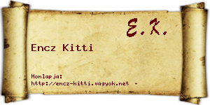 Encz Kitti névjegykártya